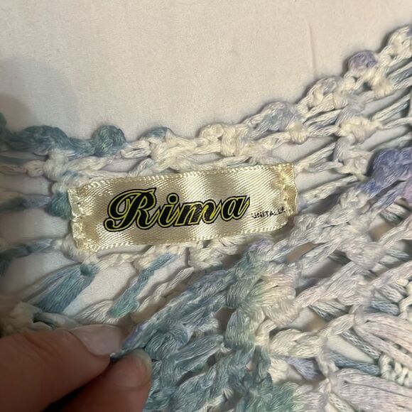 Rima Pastel Tie Dye Women's Multicolor Crochet Top\Swimsuit Cover Boho Festival - Picture 4 of 8